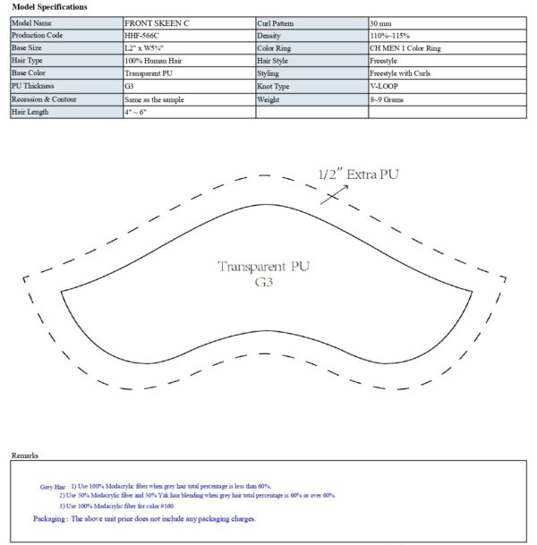 MODEL SPECS FRONTSKEEN C