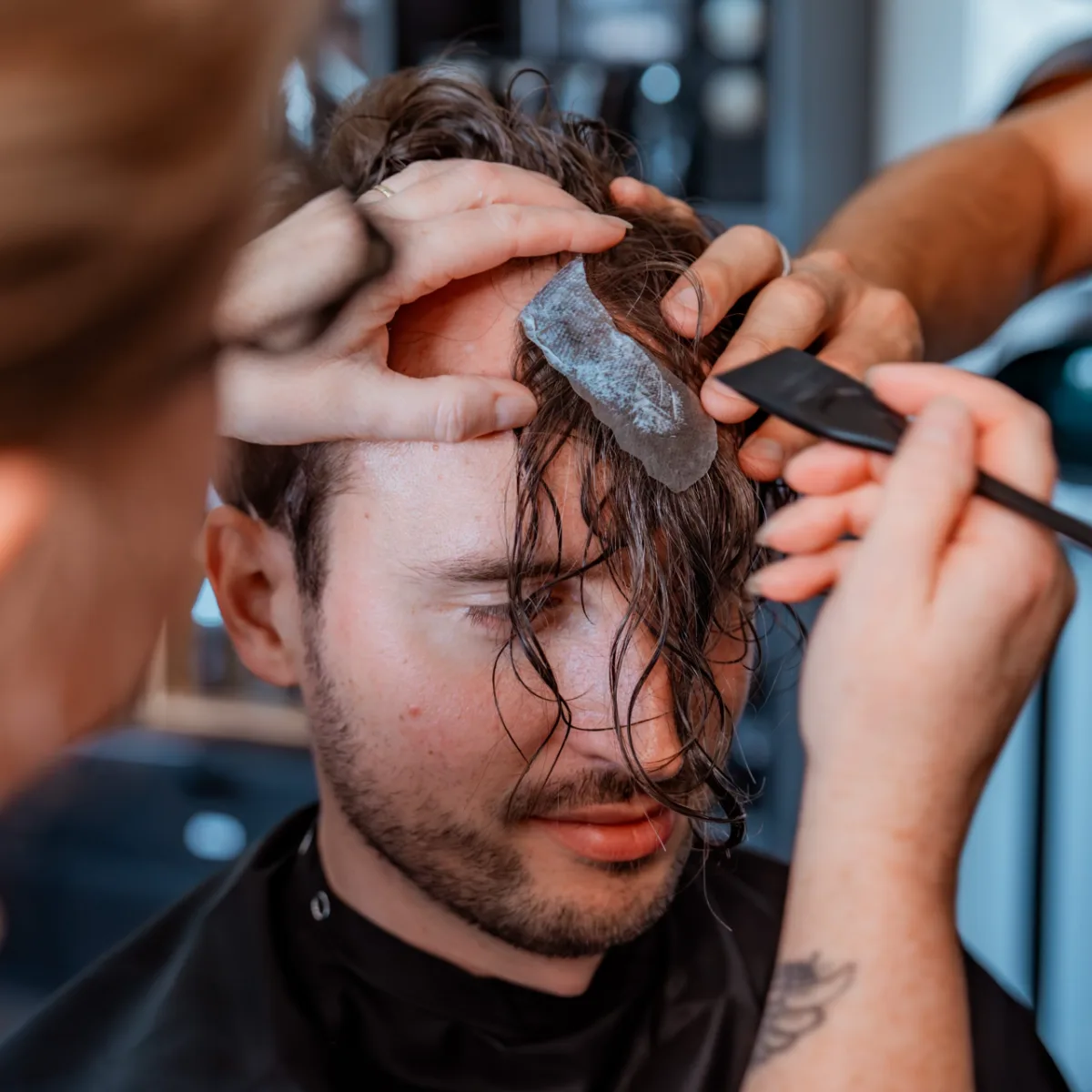 Hairskeen Frontskeen-a (2”x5”) male frontal hair system – application